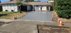 New concrete driveway installation curing in Thousand Oaks, CA